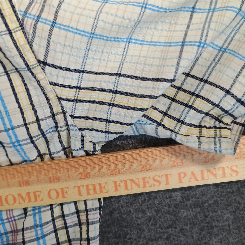 Patagonia Puckerware Shirt Men S Blue Black Purple Plaid Seersucker Button Up SS - Picture 8 of 11